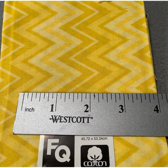 Yellow Chevron Fabric Quarter Cotton 18x21 Sewing Quilting Crafts - Picture 3 of 4
